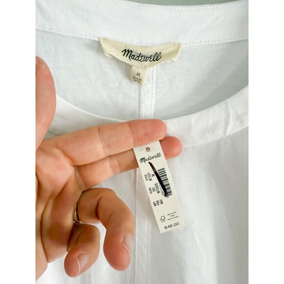 Madewell | NWT | Puff-Sleeve Tee in White | Sz M - Picture 5 of 8